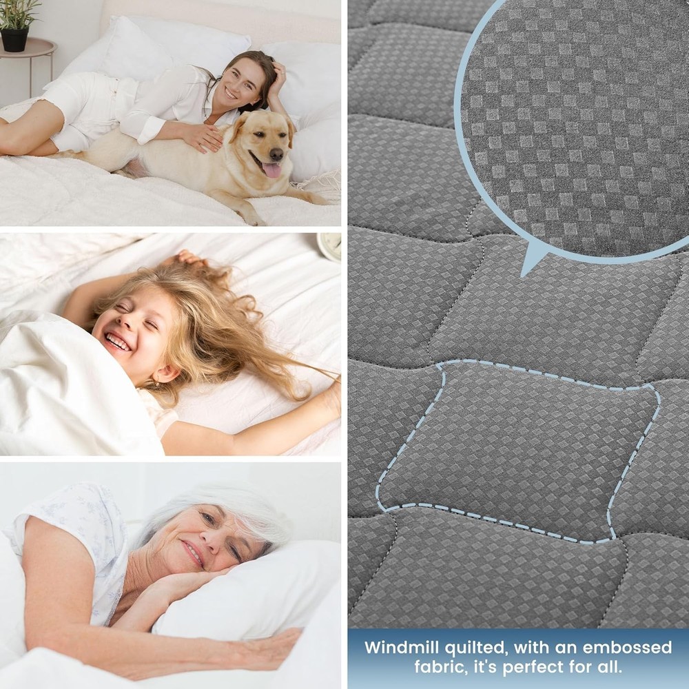 Waterproof Mattress Protector Pad Queen Machine Washable, Breathable