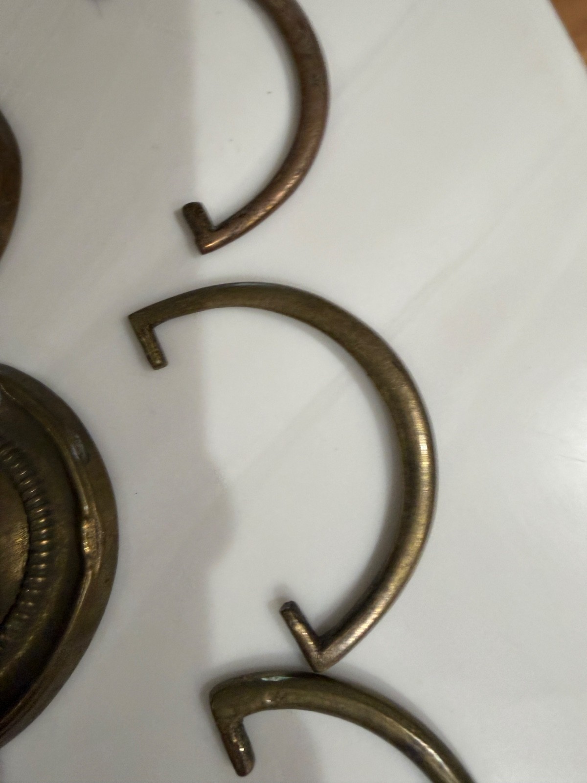 antique Hepplewhite round bail pulls 1810 English George parts restoration set