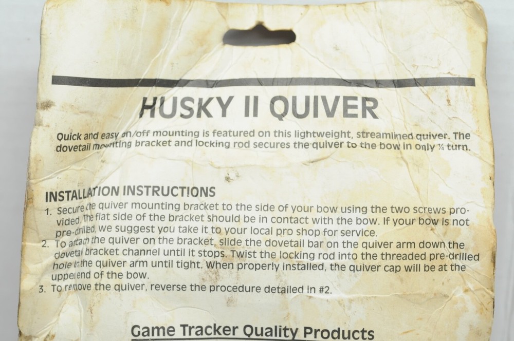 The Game Tracker Husky Bow ll Quiver model 4450 New