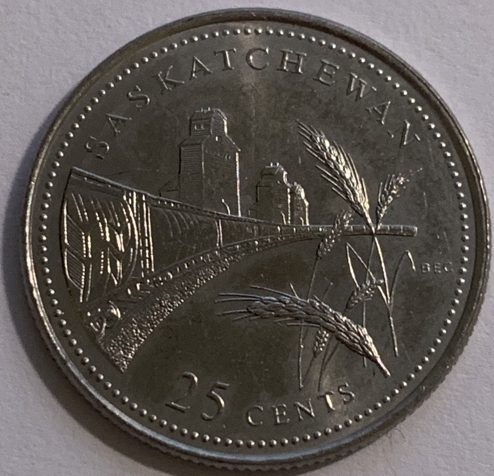 🇨🇦 1992 Canada 25¢ – Saskatchewan – 1867-1992 Confederation Commemorative