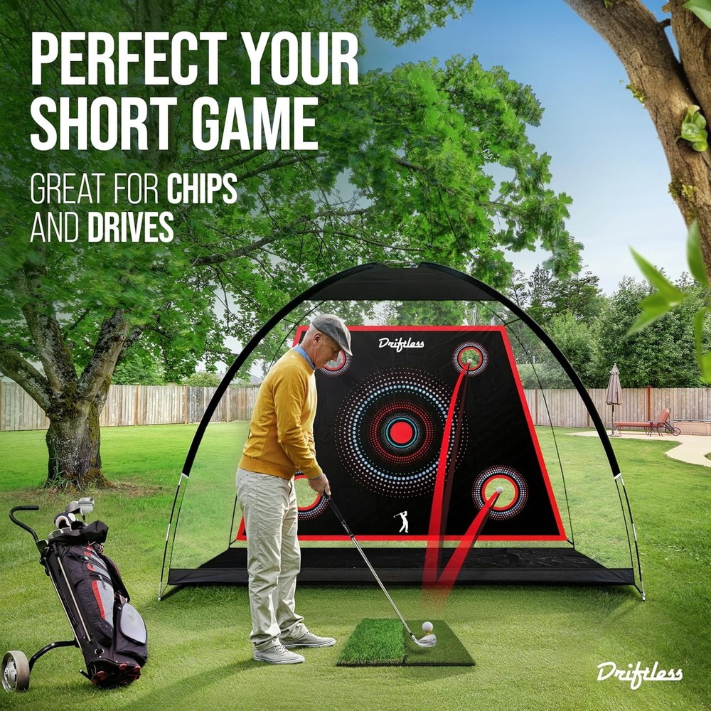 Golf Net – 10x7 ft Practice Net for Backyard Driving, Indoor Hitting Net with...