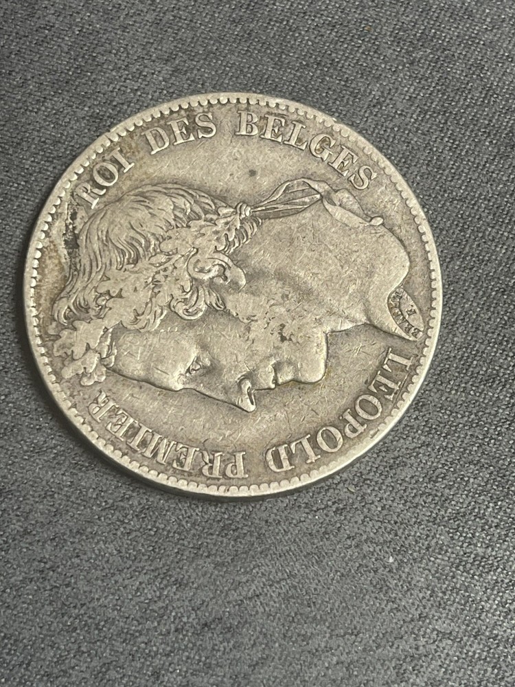 1848 BELGIUM 5 FRANCS- SILVER (#319)