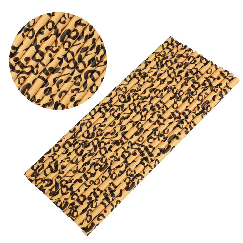 Leopard Print Cake Pop Party Straws