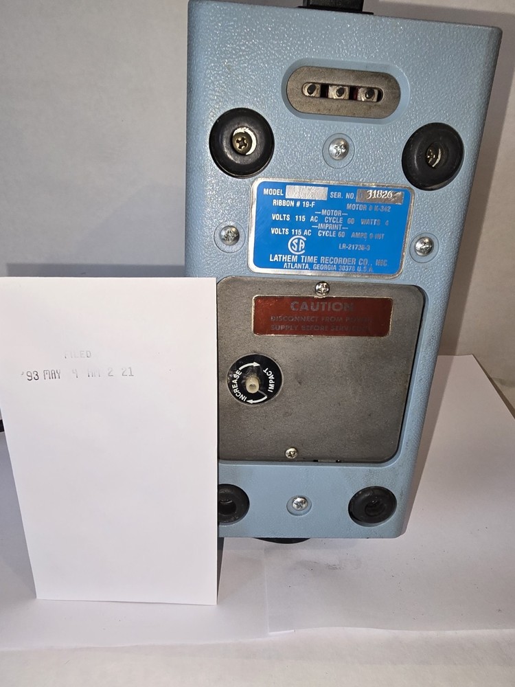 Lathem Vintage Time Clock Recorder — Electric Punch — Tested Working — Needs...
