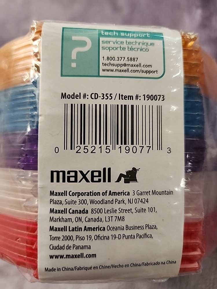 Maxell Color CD & DVD Slims Cases CD355 - 20 Pack New Sealed