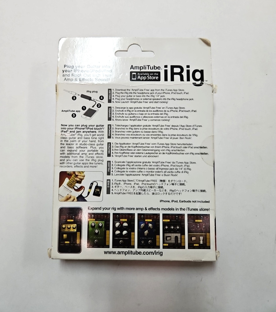 IK Multimedia AmpliTube iRig Guitar Interface Adapter for iPhone iPad iPod-NEW