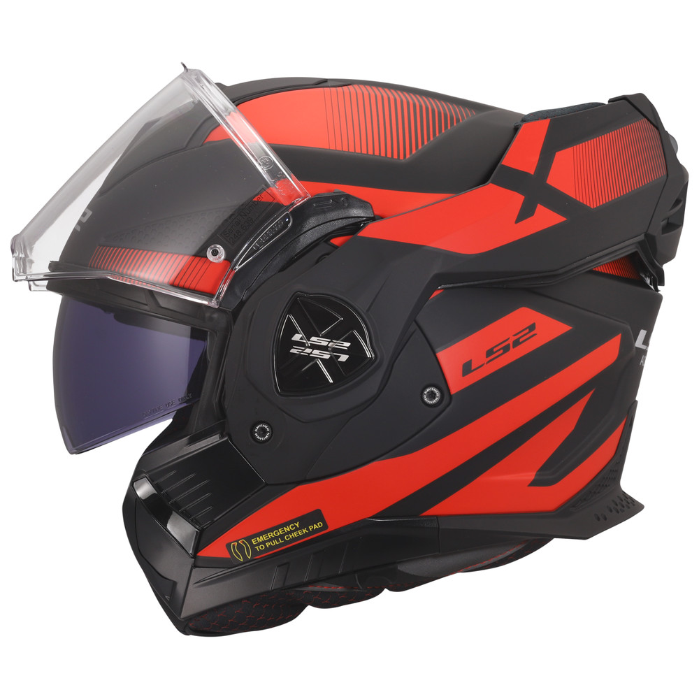 LS2 FF901 ADVANT X ECE22.06 MODULAR FLIP FRONT MOTORCYCLE HELMET NOVA BLACK RED