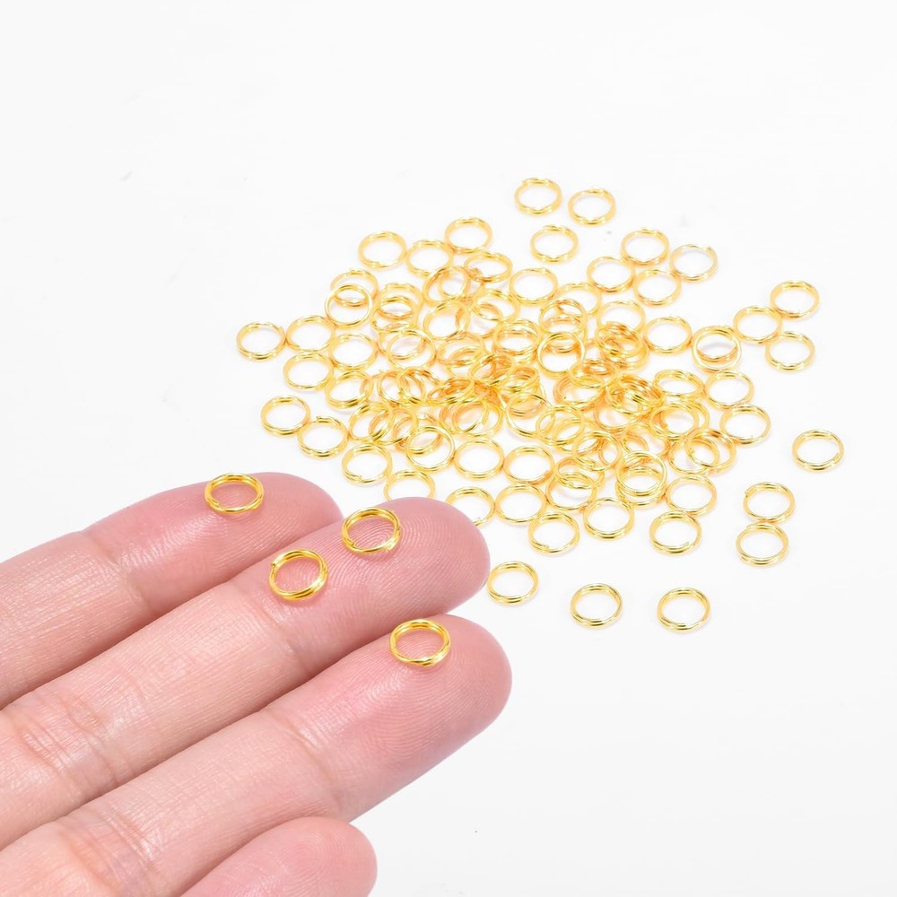 100pcs 6mm Tiny Split Ring for Jewelry Making, Double Loops Round Split Jump Rin