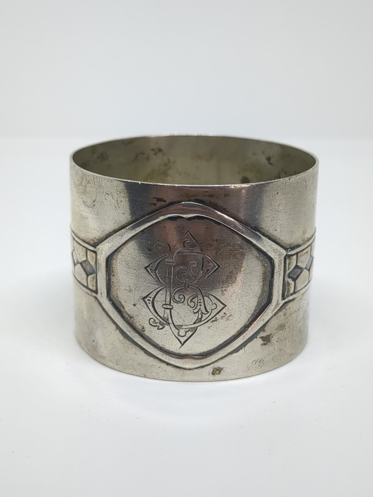Antique Silver 800 Napkin Ring Holder