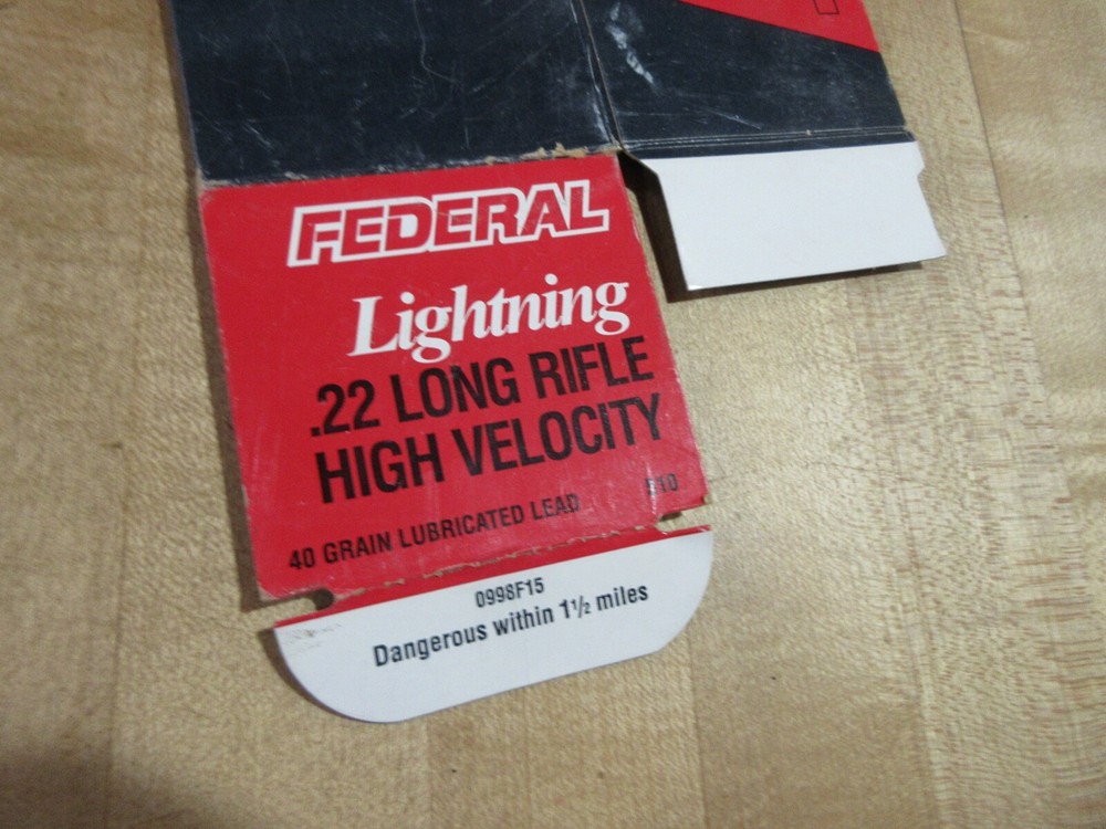 Empty Ammo Box Federal Lightning 22 Brick Box. (w14)