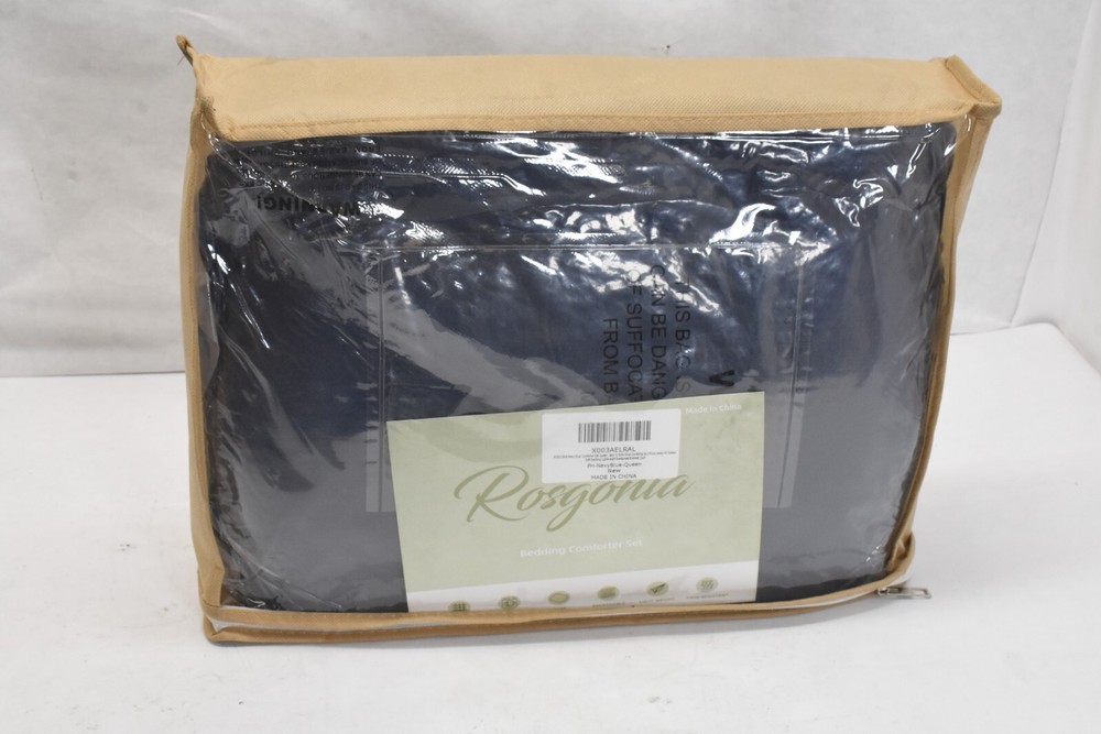 Rosgonia Navy Blue Comforter Set Queen Size Soft Comforter Bedspread Blanket
