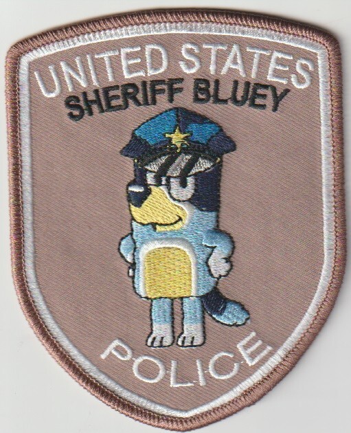 Bluey  Dog US Sheriff patch ship from Australia