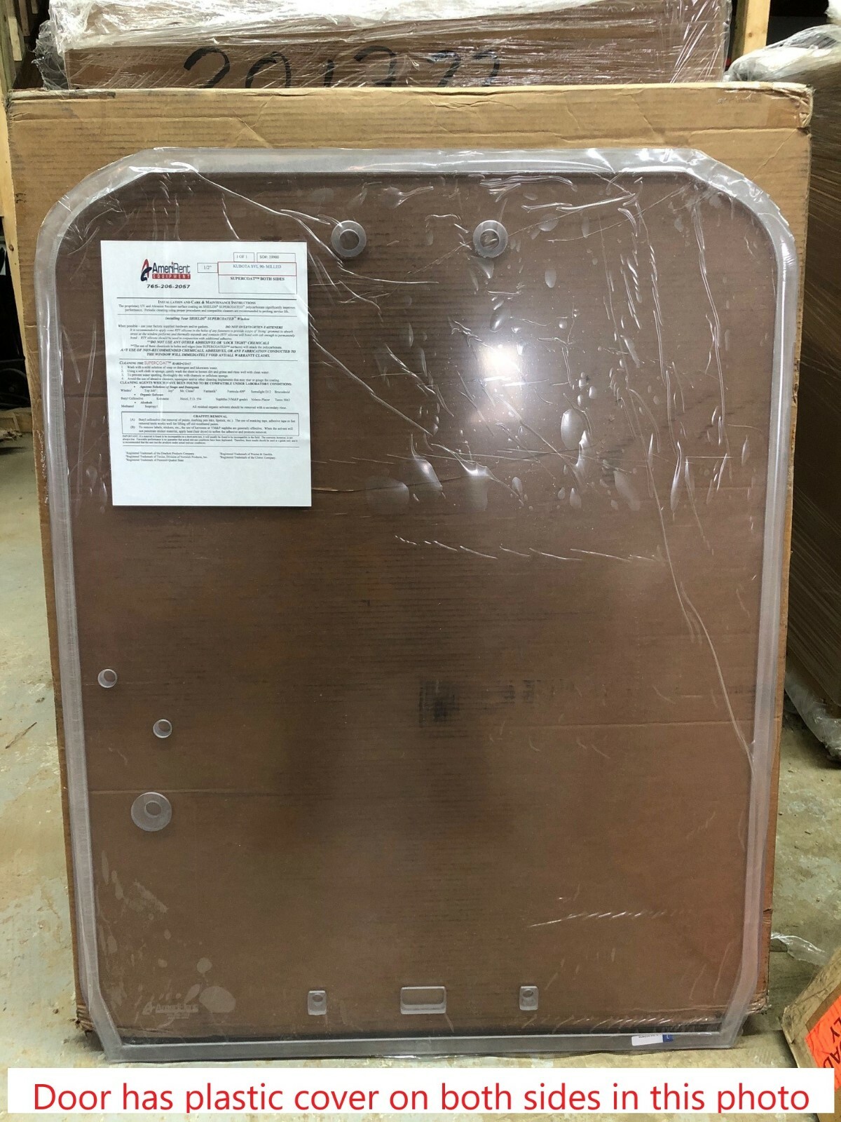 1/2" Kubota Lexan Polycarbonate Door Fits SVL65, SVL75, SVL90, SVL95, and SVL97