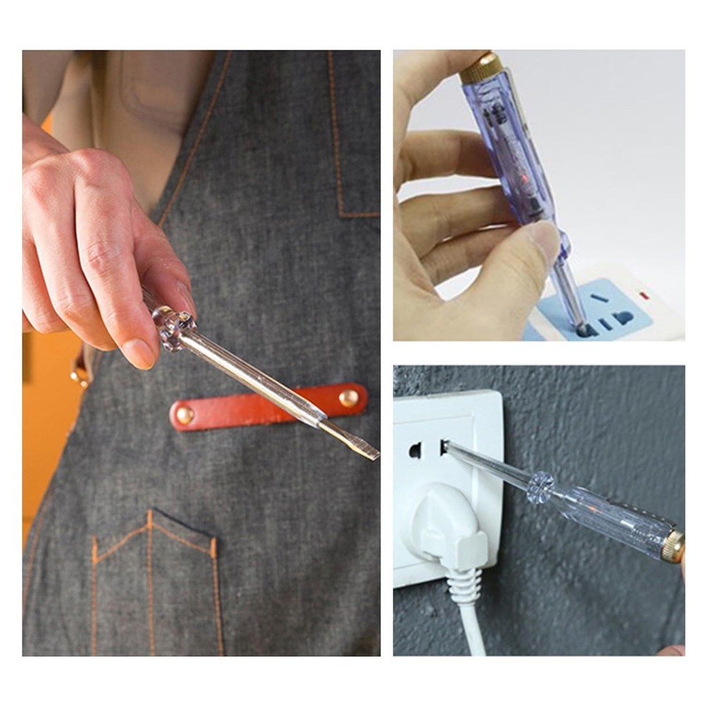 Fielect Test Screwdriver, Voltage Detector Pen Light 1Pcs, Transparent
