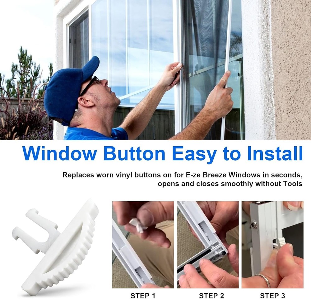 10 Pack Window Latches Compatible with Eze Breeze White