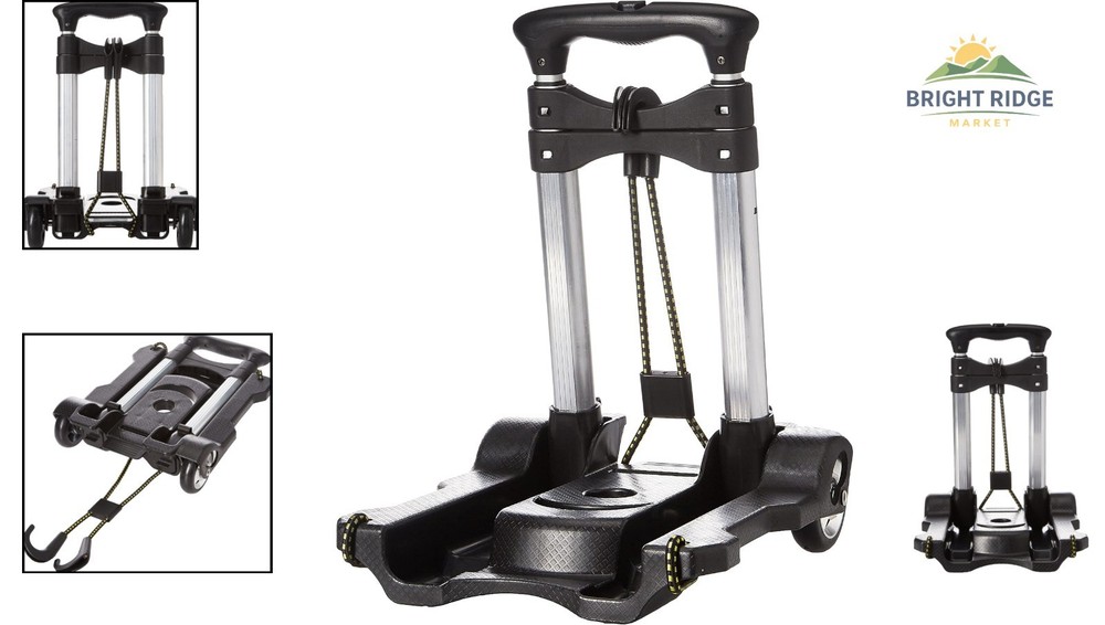 Compact Folding Luggage Cart with Oversized Wheels for Easy Maneuverability