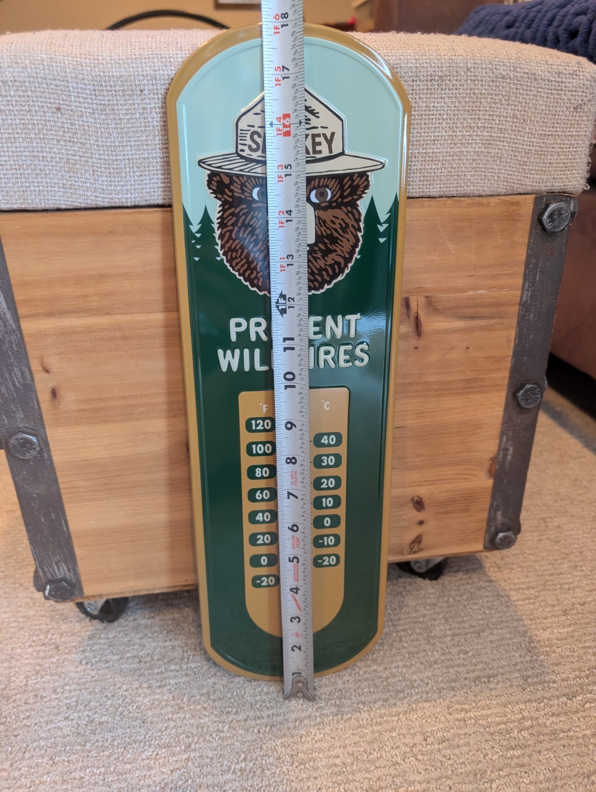 Officially Licensed Smokey The Bear Open Roads Metal Thermometer 18" X 5.75"