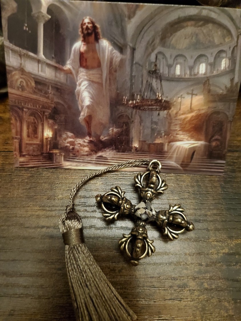 Tomb of Jesus Prayer Medallion with Stone From Tomb of Jesus Holy Sepulchre