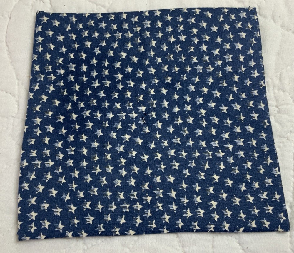 Antique Patchwork Quilt Table Topper, Square, Four Patch, Early Calicos, Blue