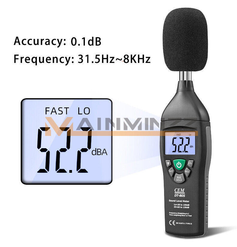 DT-805 High Performance Sound Level Meter Max Hold and Data Hold Function