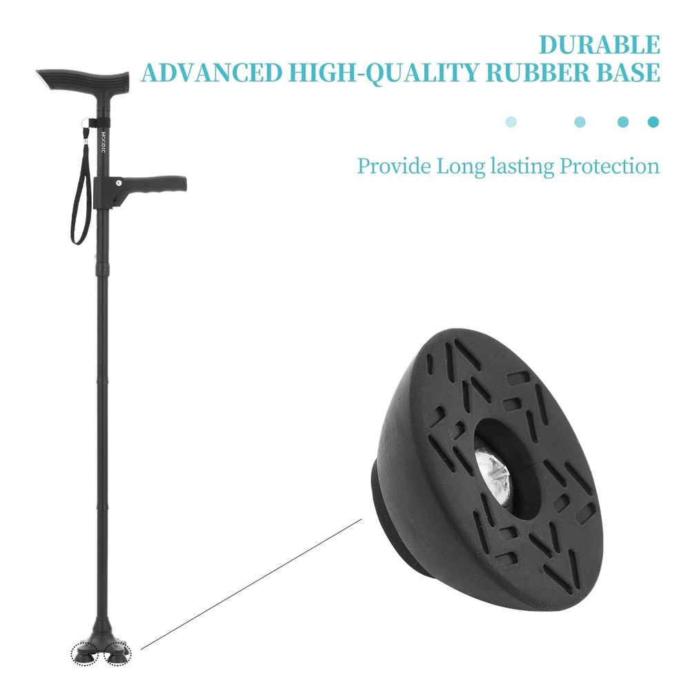 Walking Cane Accessories Durable Replacement Quad Canes Tips, Extra Stability...