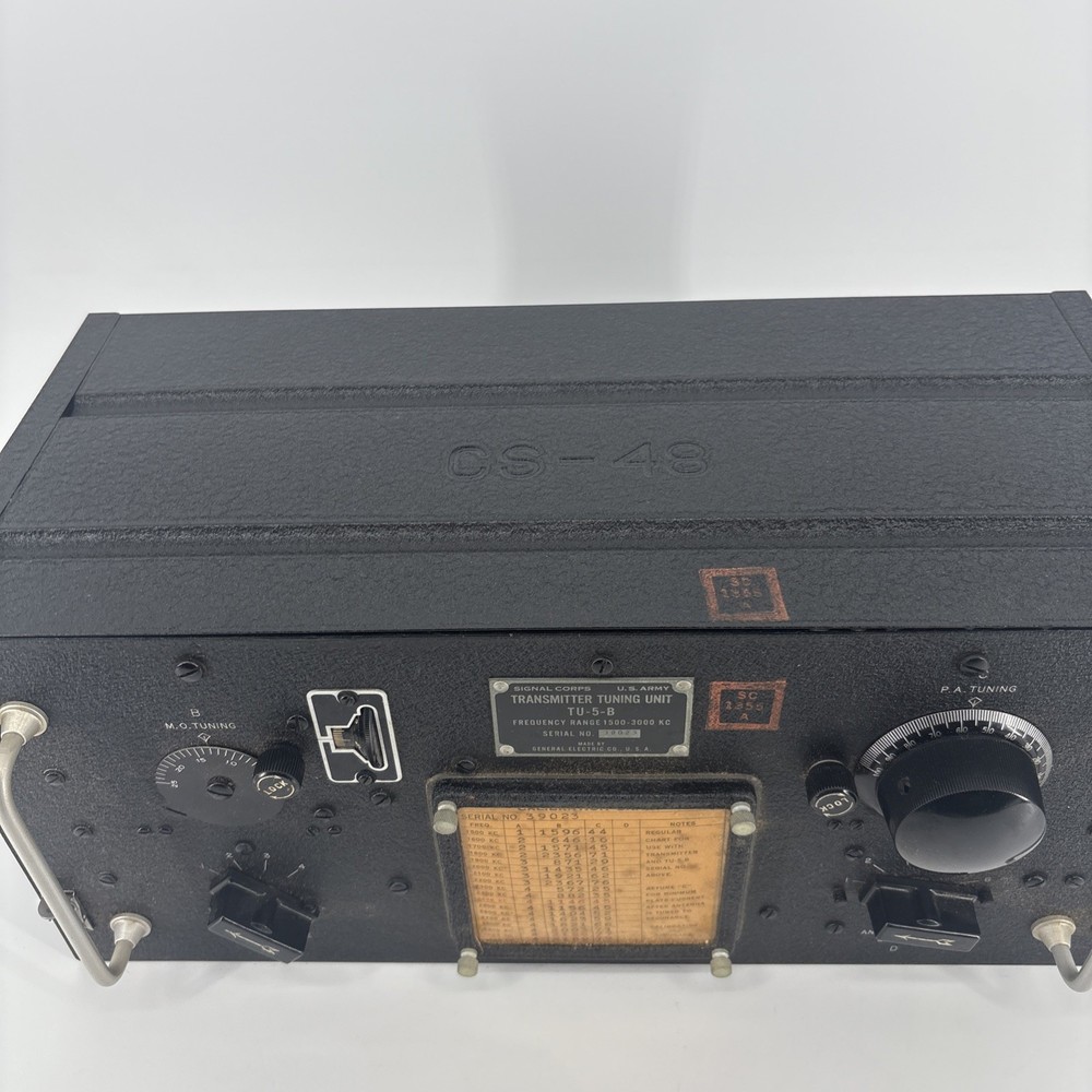 US Army Signal Corps Transmitter Tuning Unit TU-5-B - Untested. Well Kept!