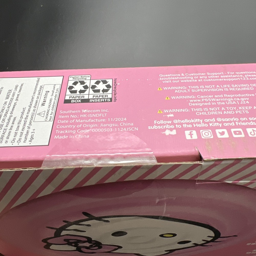 Hello Kitty Inflatable Floating Island Float Large - 4' Diameter NIP