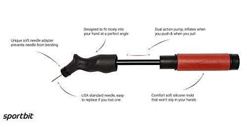 SPORTBIT Ball Pump with 5 needles - Push & Pull Inflating System - Great for All