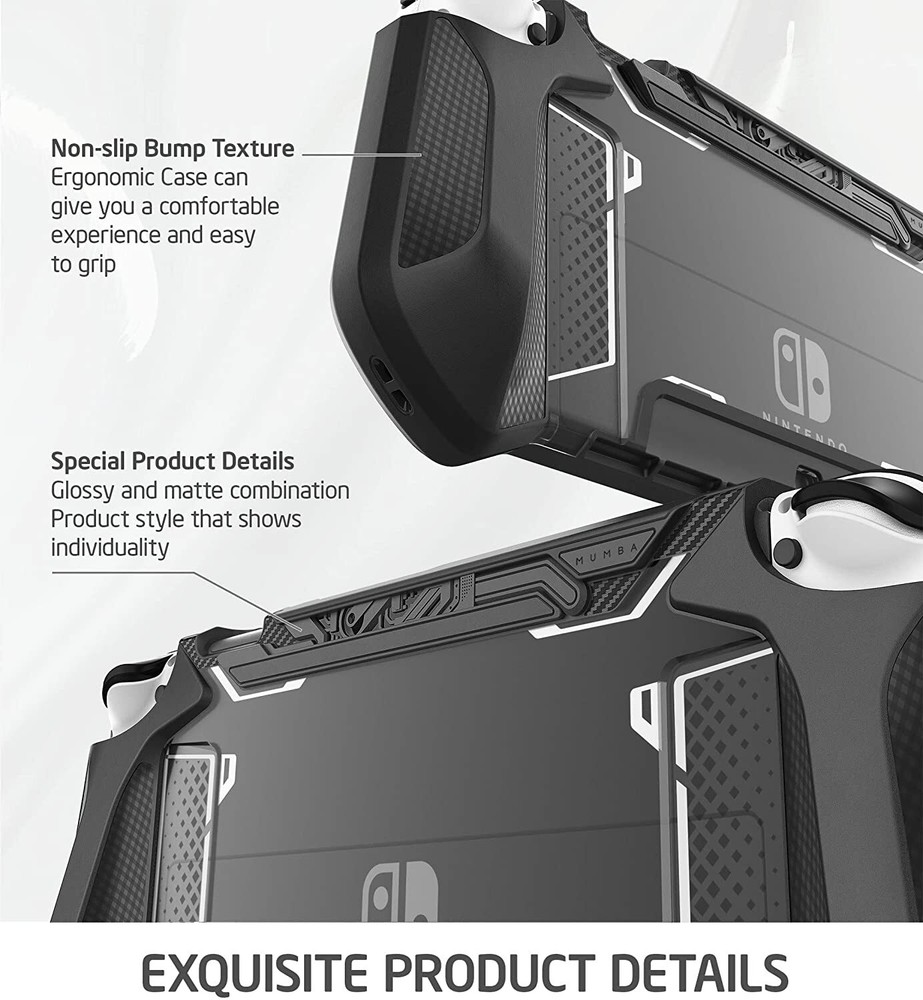 Mumba Dockable Case For Nintendo Switch OLED 2021 Grip Case Ergonomics Cover