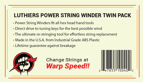 THE LUTHIERS POWER STRING WINDER ATTACHMENT TWIN PACK (2 pieces)