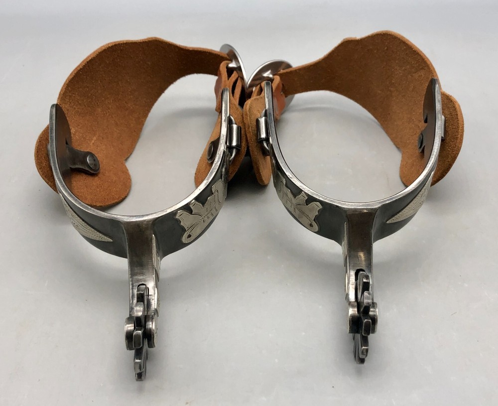 J.D. Moss Bull Theme Double Mounted Spurs