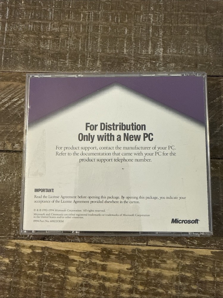 Microsoft Cinemania 95 Software PC Cd Rom