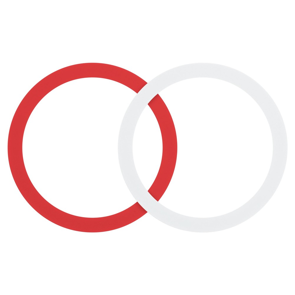 2Pcs Magnetic Sticker Ring Universal Magnetic Adapter Ring Red+White