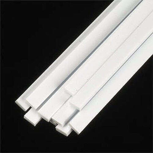Plastruct Rectangle Strip Styrene .030x3/16x10 (10) - Model Scratch Building
