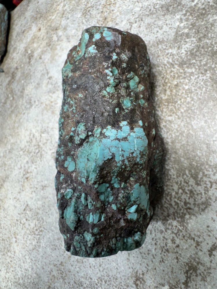 Hubei turquoise stabilized nugget solid spiderwebs all the way through