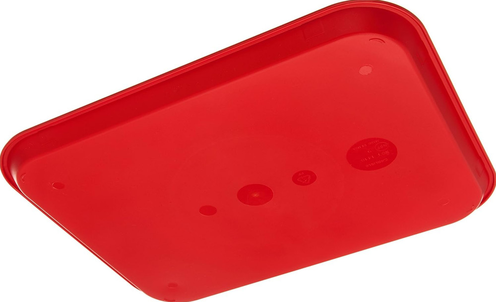 Shatter-Resistant Plastic Cafeteria Fast Food Tray, 14" x 18" - Red, Rectangular