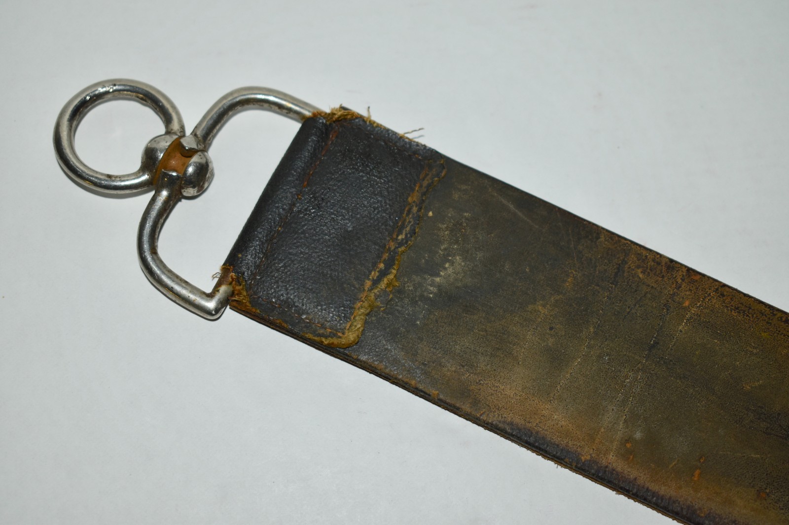 Antique U.S. CAVALRY WWI-era Gem Straight Razor LEATHER STROP Army & Navy 18.5"L