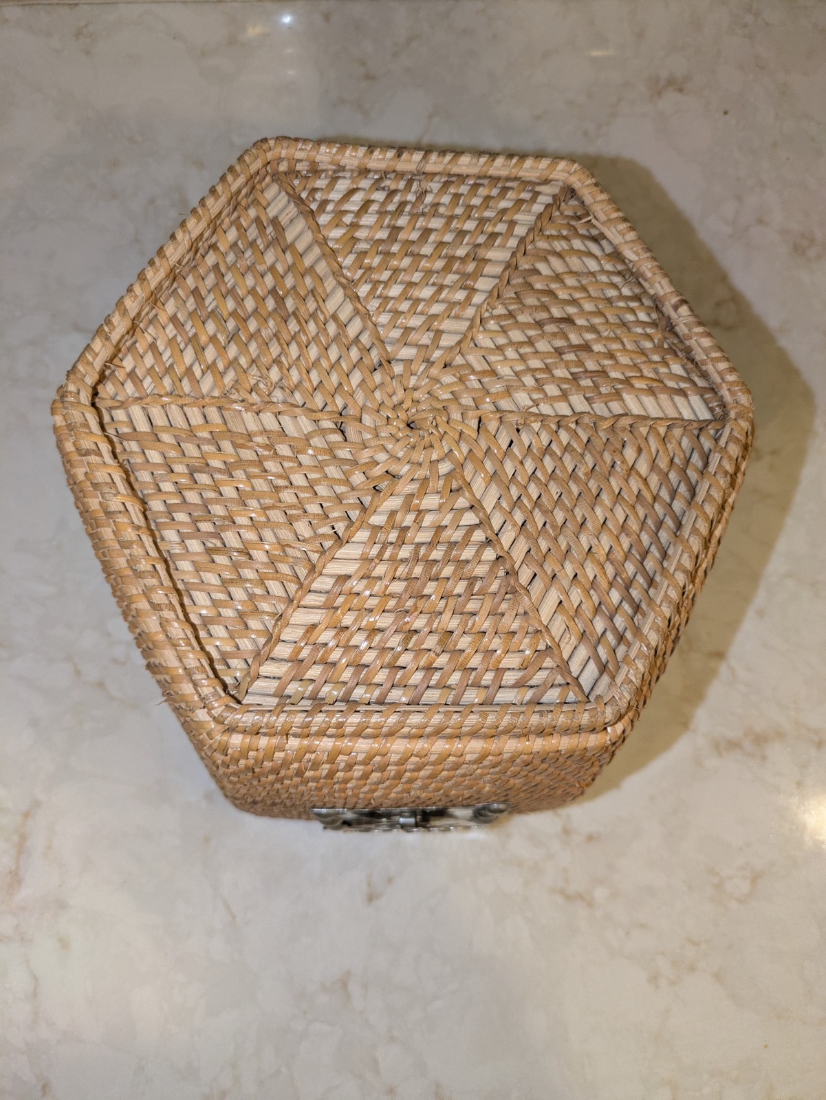 Vintage Chinese Wicker Basket for Tea