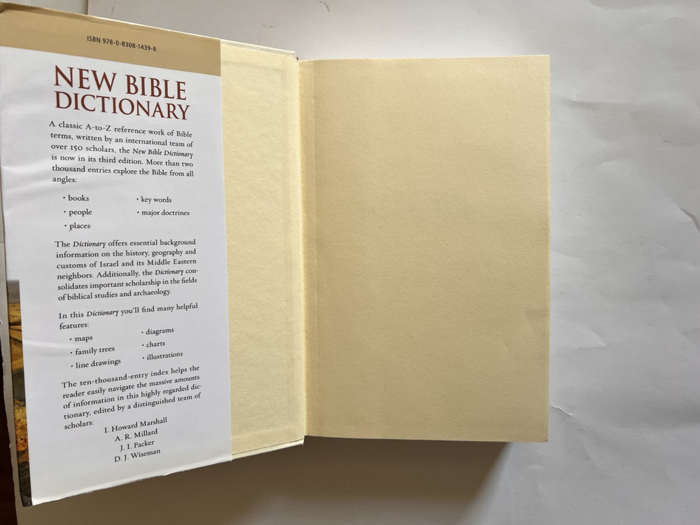 New Bible Dictionary 3rd Edition Edited by Marshall Millard Packer Wiseman 1996