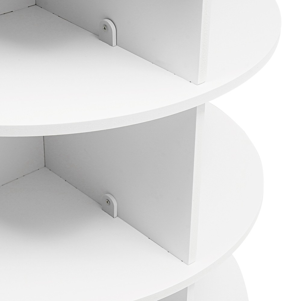 4-Tier White Rotating Shoe Rack, Durable Free-Standing Organizer