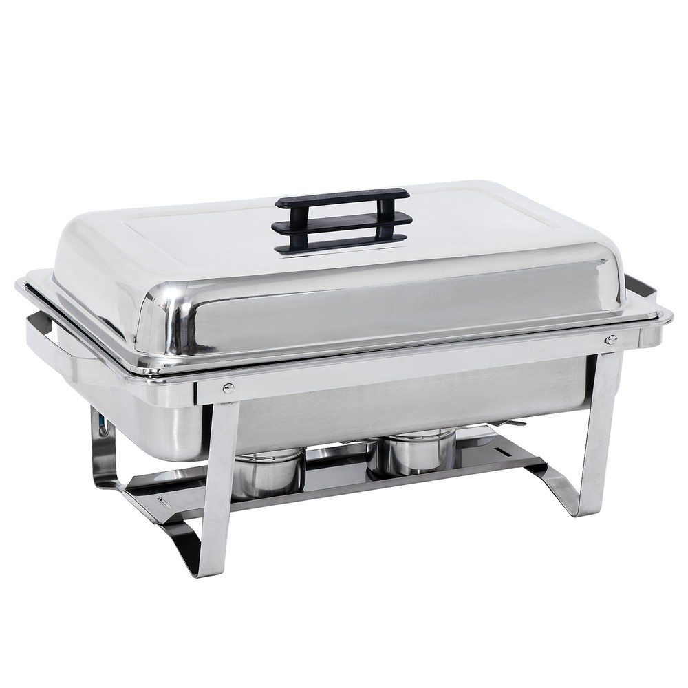 8 Pack 8QT Rectangular Chafing Dish Buffet Set Stainless Steel Full Size Chafer