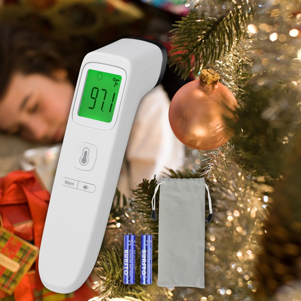 4 Pack No Contact Digital Infrared Thermometer Gun Battery Body Memory Function