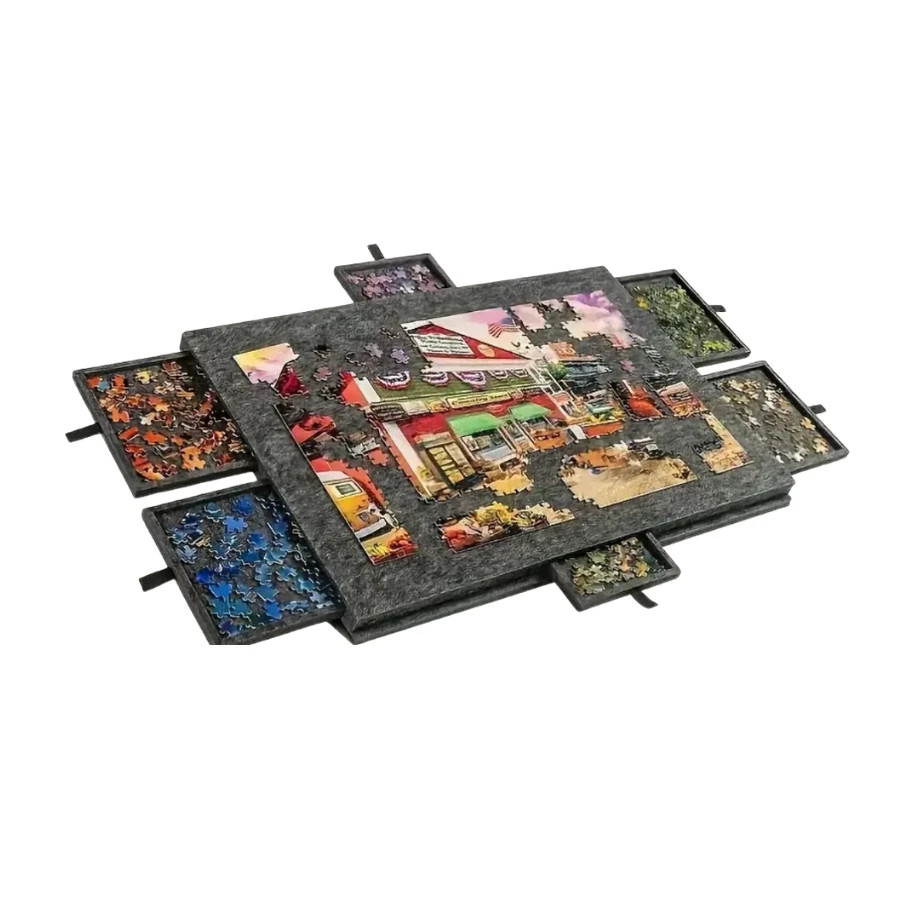 1000-Pieces Puzzle Table, Foldable with 6 Drawers & Cover Portable Jigsaw Storag