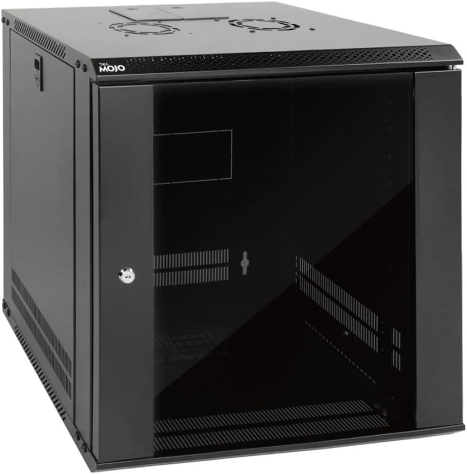 12U Wall Mount Server Cabinet IT Network Rack Enclosure Lockable Door and Sid...