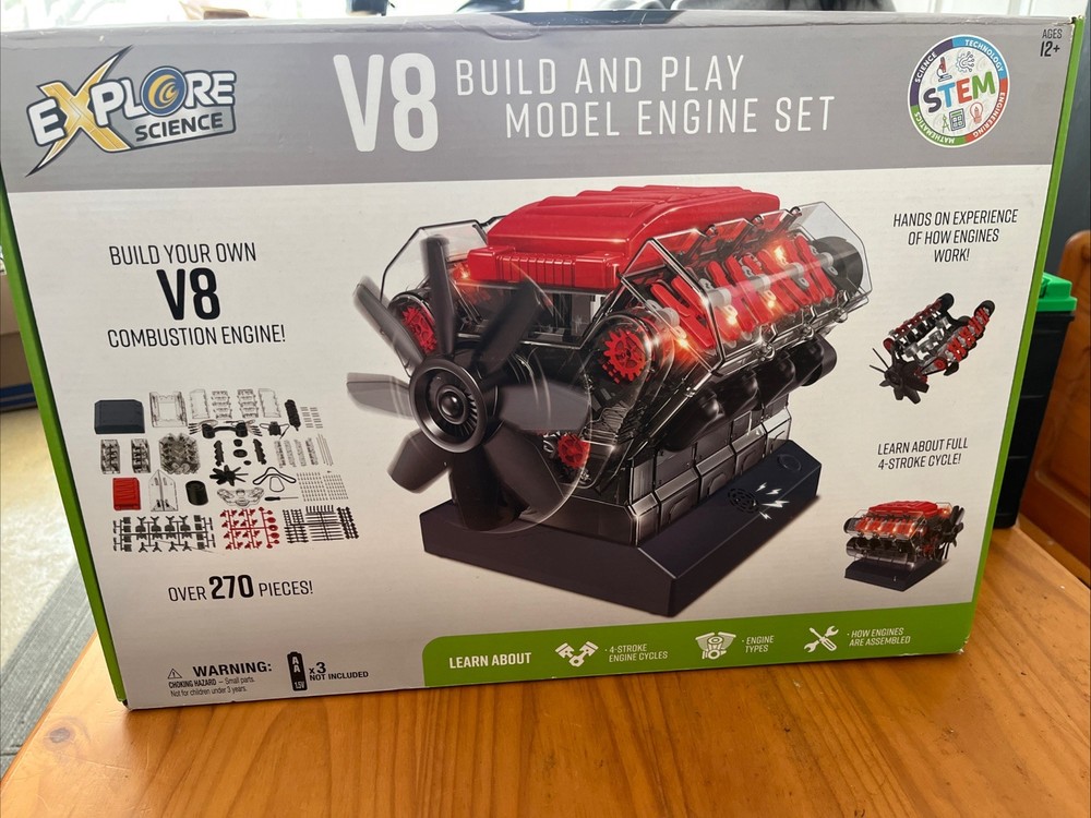 Explore Science Build And Play V8 Model Engine New