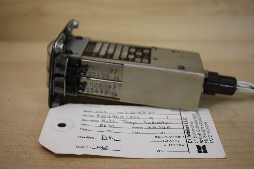 Lear Avia Corp Battery Temp Indicator 800496H-OTL