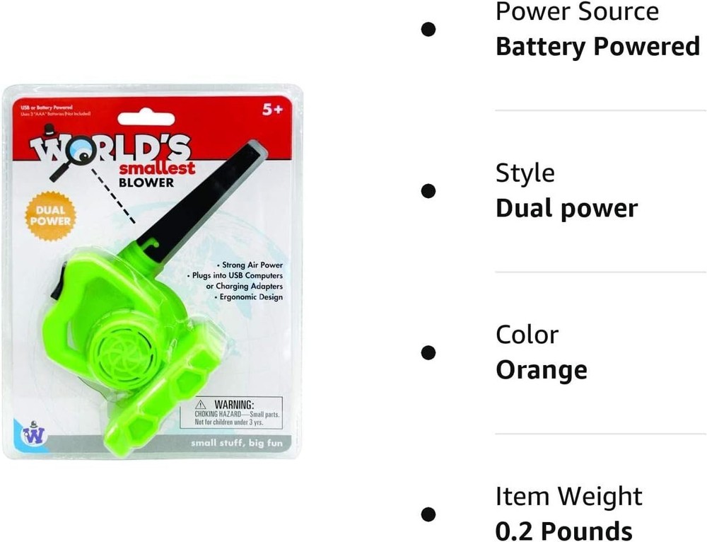 Westminster, Inc. World's Smallest Blower - Real, Working, Tiny, Dual Powered...