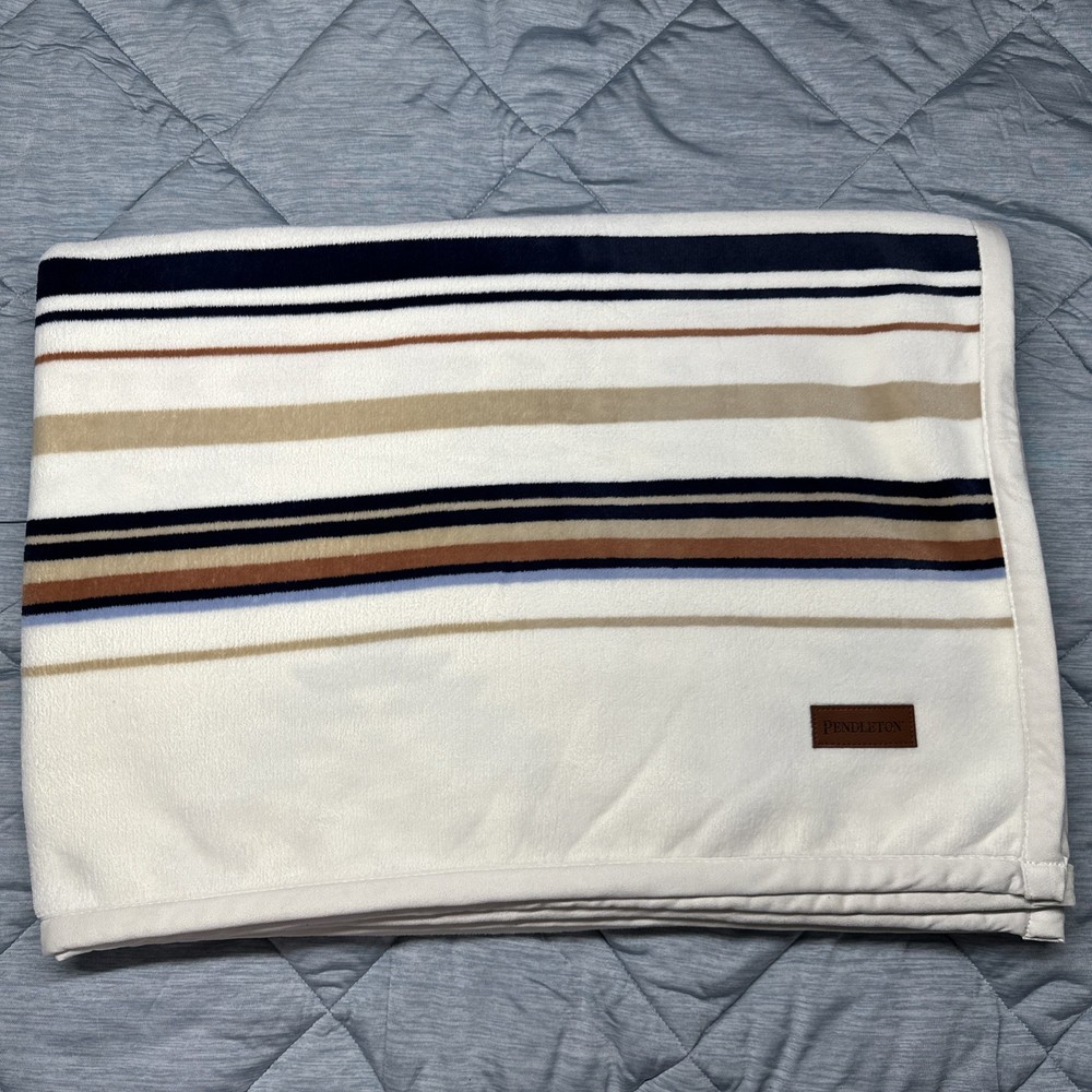 Pendleton Reversible Plush Throw-50x70in Savanna Stripe 100% Polyester