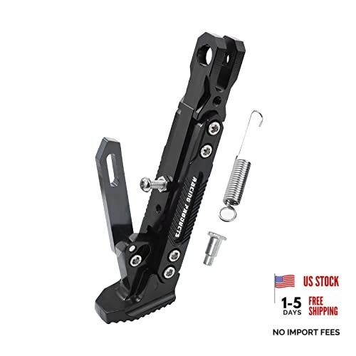 Universal Motorcycle Kickstand Adjustable Foot Side Support Parking Black