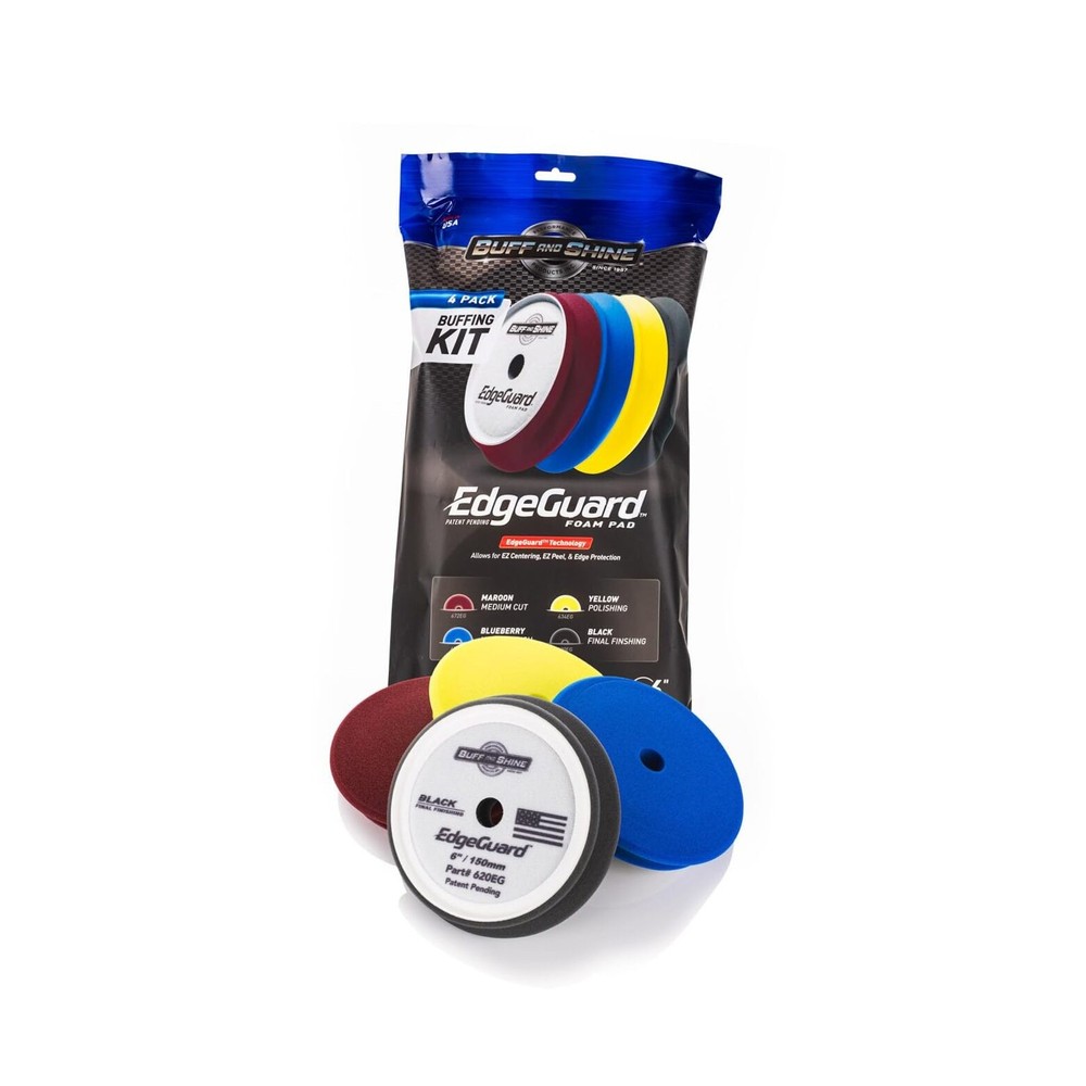 - EdgeGuard Foam Buffing Kit - Multicolor - Multicolor Buffing Kit 6" (4 Pack)